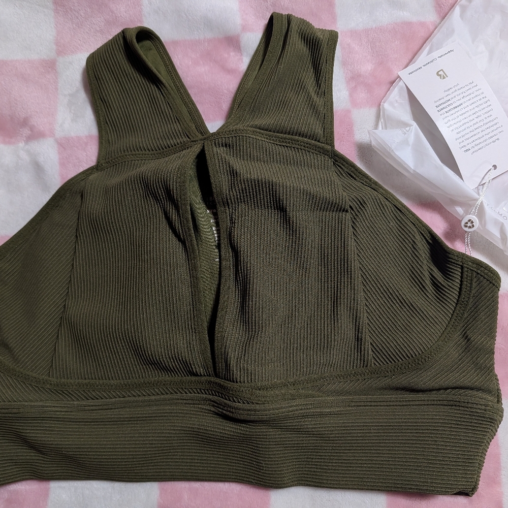 BuffBunny Forest Green Ribbed Sports Bra